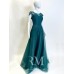 Rochie dark green din broderie cu micropaiete, tulle si tafta